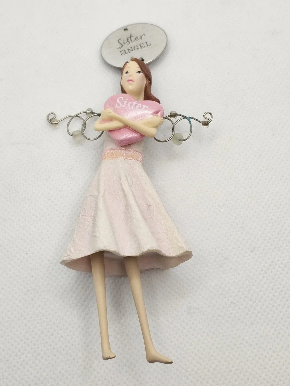 Hallmark Ornament Down to Earth Angels Sister Angel 2008 Heart family girl dress
